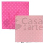 Páginas Decoradas Linha Basic Poá Repeteco – Linha Duo Bolas – Rosa/pink 180gr – Pd0110437
