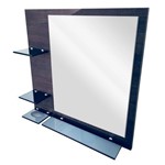 Painel Mdf Espelheira Toledo com Espelho 40x50 Cm e Prateleiras em Vidro Fumê 8mm – Madglass