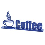 Palavra Decorativa Adorno Coffee em MDF - Azul