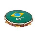 Pandeiro Timbra 10 Formica Aro Dourado Bandeira do Brasil