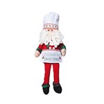 Papai Noel Chefe de Cozinha Decoração Natal 27 Cm Vermelha