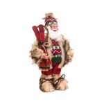 Papai Noel em Pé com Esqui Decoração Natal 30cm Vermelho