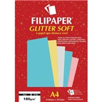 Papel A4 Color Glitter Soft Azul 180g. Filipaper Cx.c/15