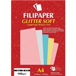 Papel A4 Color Glitter Soft Rosa 180g. Filipaper Cx.c/15