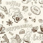 Papel de Parede Adesivo Gourmet Cappuccino Café Rosquinha