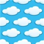 Papel de Parede Adesivo Infantil Azul e Branco Quarto Nuvens Fofinhas IF122348