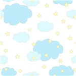 Papel de Parede Autocolante Nuvens e Estrelas Branco 86181088