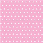 Papel de Parede Geométrico Triângulos Brancos Fundo Rosa Rolo Auto Adesivo 3.00 X 0.50 M