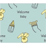 Papel de Parede Infantil Auto Adesivo Lavável Welcome Baby