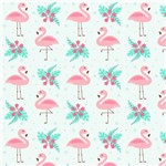 Papel de Parede para Sala Flamingos e Flores Fundo Azul Rolo Auto Adesivo 3.00 X 0.50 M