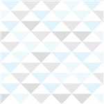 Papel de Parede para Sala Triângulos Tons de Azul e Cinza Rolo Auto Adesivo 3.00 X 0.50 M