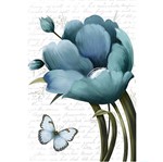 Papel Decoupage Arte Francesa Litoarte AF-305 31,1x21,1cm Tulipa Azul com Borboleta