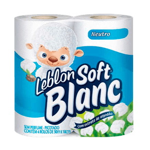 Papel Higiênico Folha Simples Leblon Soft Blanc Neutro C/ 4 Rolos (30m X 10cm)