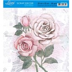 Papel Scrap Decor Folha Simples 20x20 Rosas Sdsxx-024 - Litoarte
