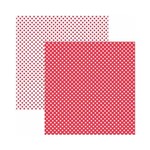 Papel Scrapbook Básico - KFSB448 - Poá Pequeno Vermelho - Toke e Crie