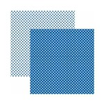Papel Scrapbook Básico - KFSB451 - Poá Pequeno Azul Royal - Toke e Crie