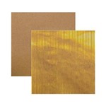 Papel Scrapbook DF SDF609 Metal Listras Dourada