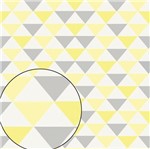 Papel Scrapbook Litocart 30,5x30,5 LSC-357 Triângulo Amarelo e Cinza