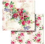 Papel Scrapbook Litocart 30,5x30,5 LSCD-434 Flores e Amor