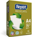 Papel Sulfite A4 75g Resma com 500 Folhas Reciclato Report Suzano