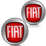 Par de Adesivo Emblema Resinado para Chave Canivete - Linha Fiat - Vermelho