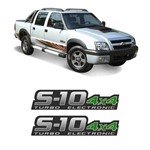 Par de Adesivos S10 Rodeio 4x4 Turbo Eletronic Verde (porta)