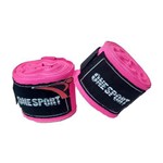 Par de Bandagem Atadura Elástica 3 Metros Muay Thai Boxe - Rosa - One Sport