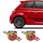 Par de Emblemas Abarth Fiat 500 Punto Bravo Adesivo Resinado