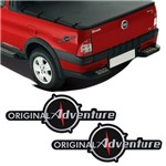 Par de Emblemas Original Adventure Fiat Strada 2008 Adesivo