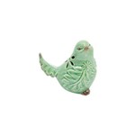 Pássaro Decorativo 9,5 X 6,5 Cm de Cerâmica Verde Leaf Lyor - L4176