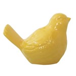 Pássaro Decorativo Cerâmica Amarelo