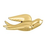 Pássaro Decorativo de Cerâmica Dourado 20cm 8636 Mart