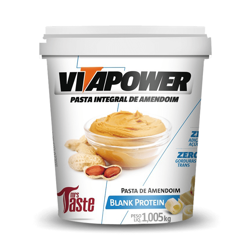Pasta de Amendoim Integral Blank Protein (1.005kg) VitaPower