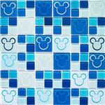 Pastilha de Vidro (30x30cm) Disney-27 Mickey Head Azul - Colortil