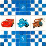 Pastilha de Vidro (30x30cm) Disney-8 Carros Azul - Colortil
