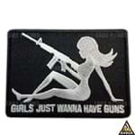 Patch Bordado Girls Just Wanna Have Guns COM VELCRO EAGLE PATCHES