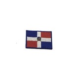 Patche Aplique Bordado da Bandeira da República Dominicana