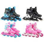 Patins 4 Rodas com Led In-Line 4 Cores 32-35 - BBR TOYS