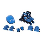 Patins Ajustáveis e Kit de Segurança - 30 a 33 - Bel Fix - Azul - P