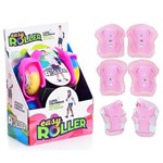Patins Infantil para Adaptar no Tênis Easy Roller com Kit Proteção Rosa