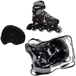 Patins Rollers Red Nose Preto + Capacete ABS M - Bel Sports