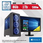 PC Gamer + Monitor 21,5'' Intel Core I5 7ª Geração 8GB HD 1TB Windows 10 SL CertoX BRAVE 5003