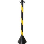 Pedestal Plástico Preto/Amarelo Altura 90cm Base 22cm Vonder