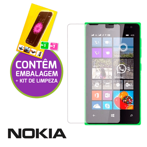 Película de Vidro Temperado com Embalagem e Kit de Limpeza - Nokia Nokia Lumia N535