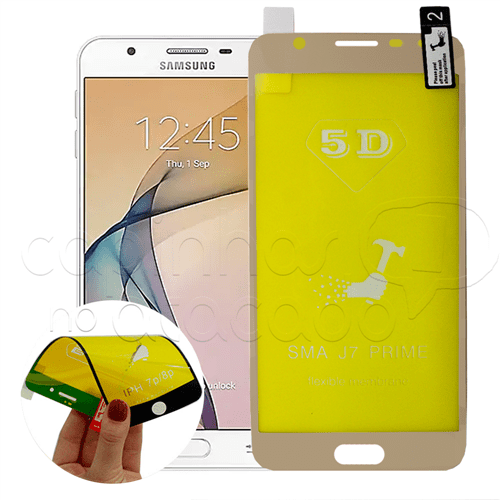 Película FlexGel 4D / 5D / 6D com Borda Dourada - Asus Zenfone 4 - Dourado