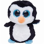 Pelúcia Beanie Boo's Pinguim Waddle Preto e Branco - DTC