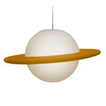 Pendente Luminária Infantil Planeta Saturno Anel Laranja
