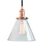 Pendente Retro Fumê Industrial Vidro Loft Luminária Vintage Lustre Design Dourado Rosegold Edison LM1773