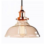 Pendente Retro Industrial Vidro Loft Luminária Vintage Lustre Rosegold Edison LM1777