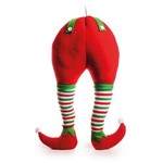 Pernas de Elfo Decoração Natal 57x30cm Vermelho